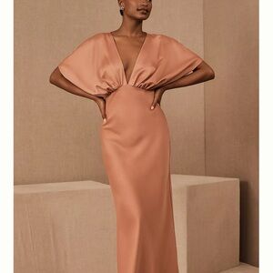 BHLDN Satin Tan Wedding Dress